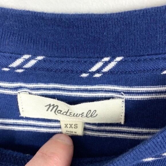 Madewell Striped Pocket Tee Dress Navy White Size XXS 2019 Blue Short Sleeve - Picture 4 of 7